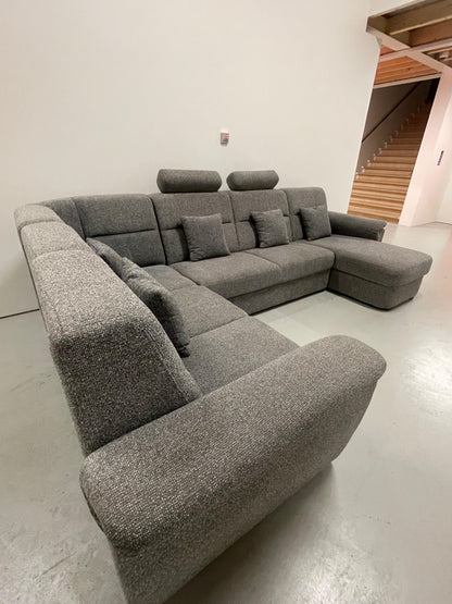 GRATIS LEVERING HEEL BENELUX + DACH Groot Grijze Stoffen U Bankstel