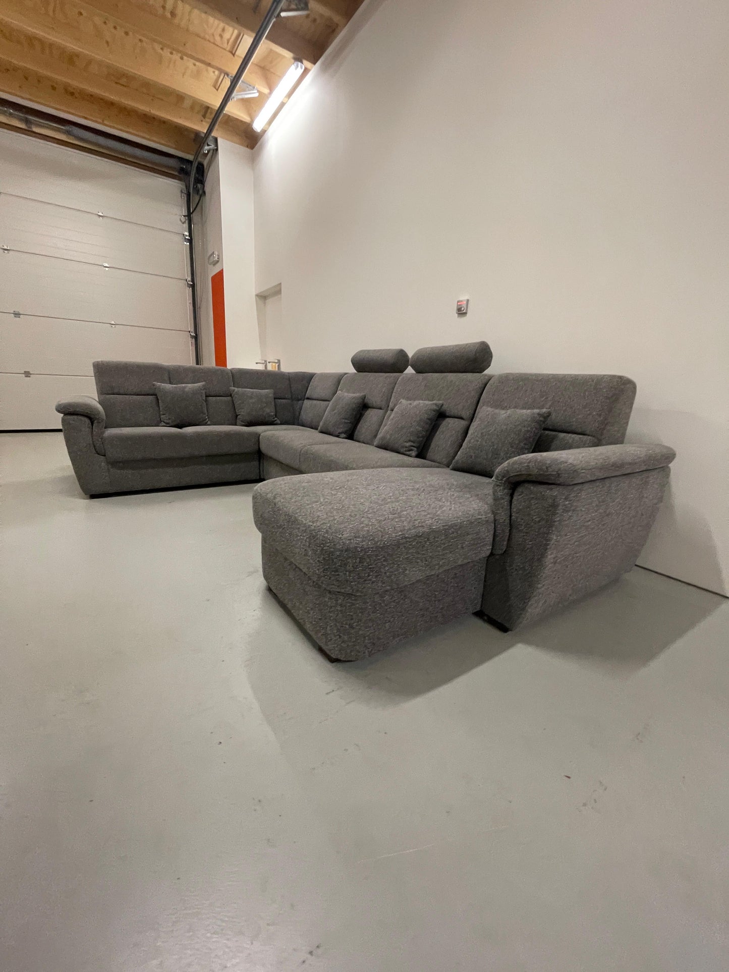 GRATIS LEVERING HEEL BENELUX + DACH Groot Grijze Stoffen U Bankstel