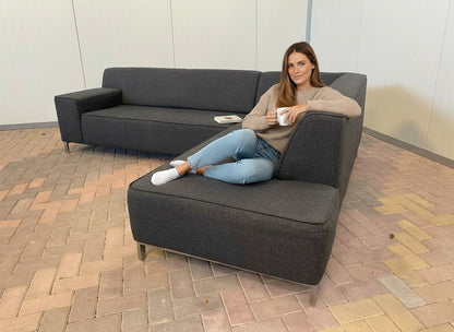 GRATIS LEVERING HEEL BENELUX + DACH Montel Donkergrijs Hoekbank