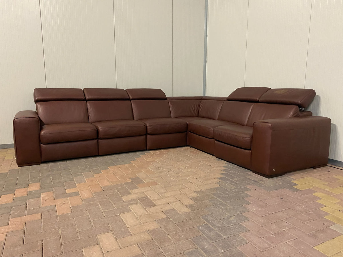 Natuzzi Editions B760 Leren Relax Hoekbank – Verstelbare Hoofdsteunen – Hoogwaardig Volnerfleer – Gratis Levering NL & BE