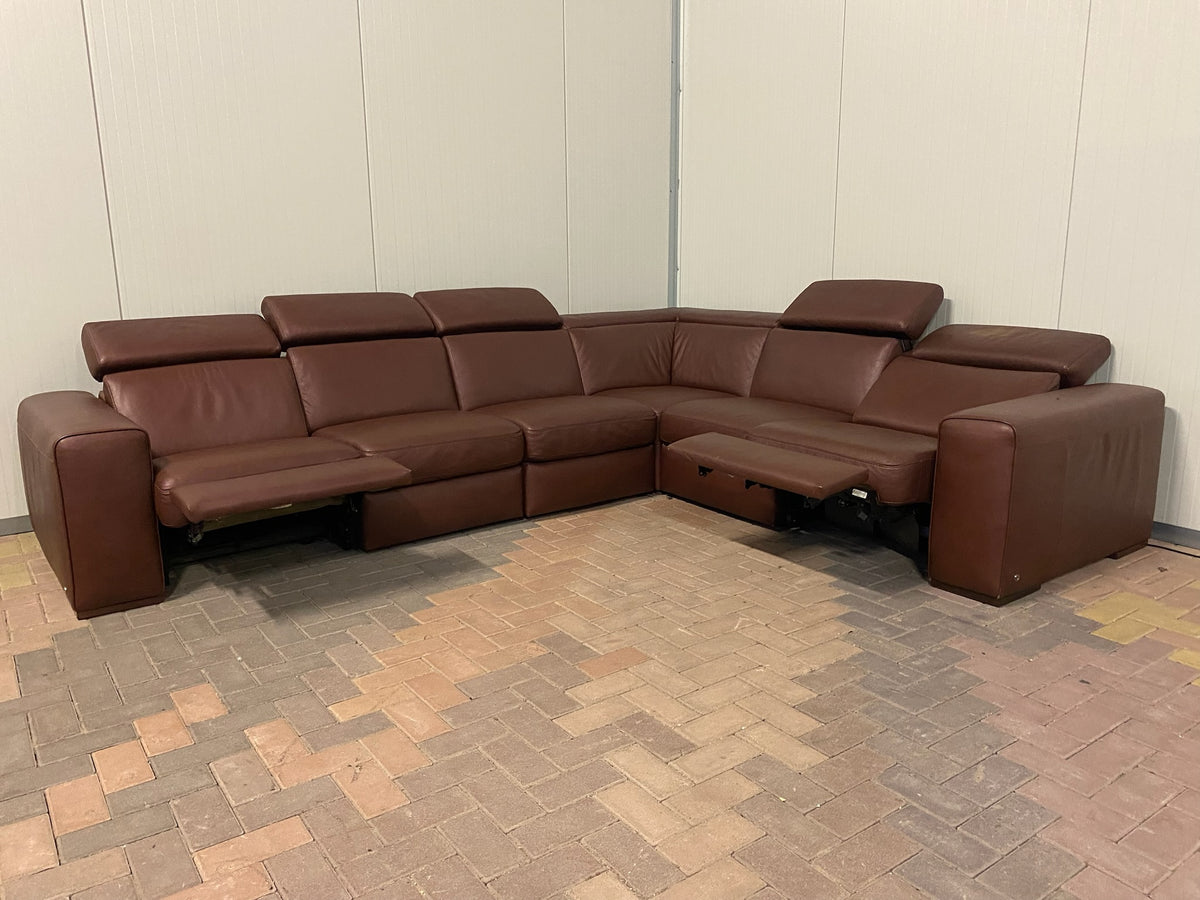 Natuzzi Editions B760 Leren Relax Hoekbank – Verstelbare Hoofdsteunen – Hoogwaardig Volnerfleer – Gratis Levering NL & BE