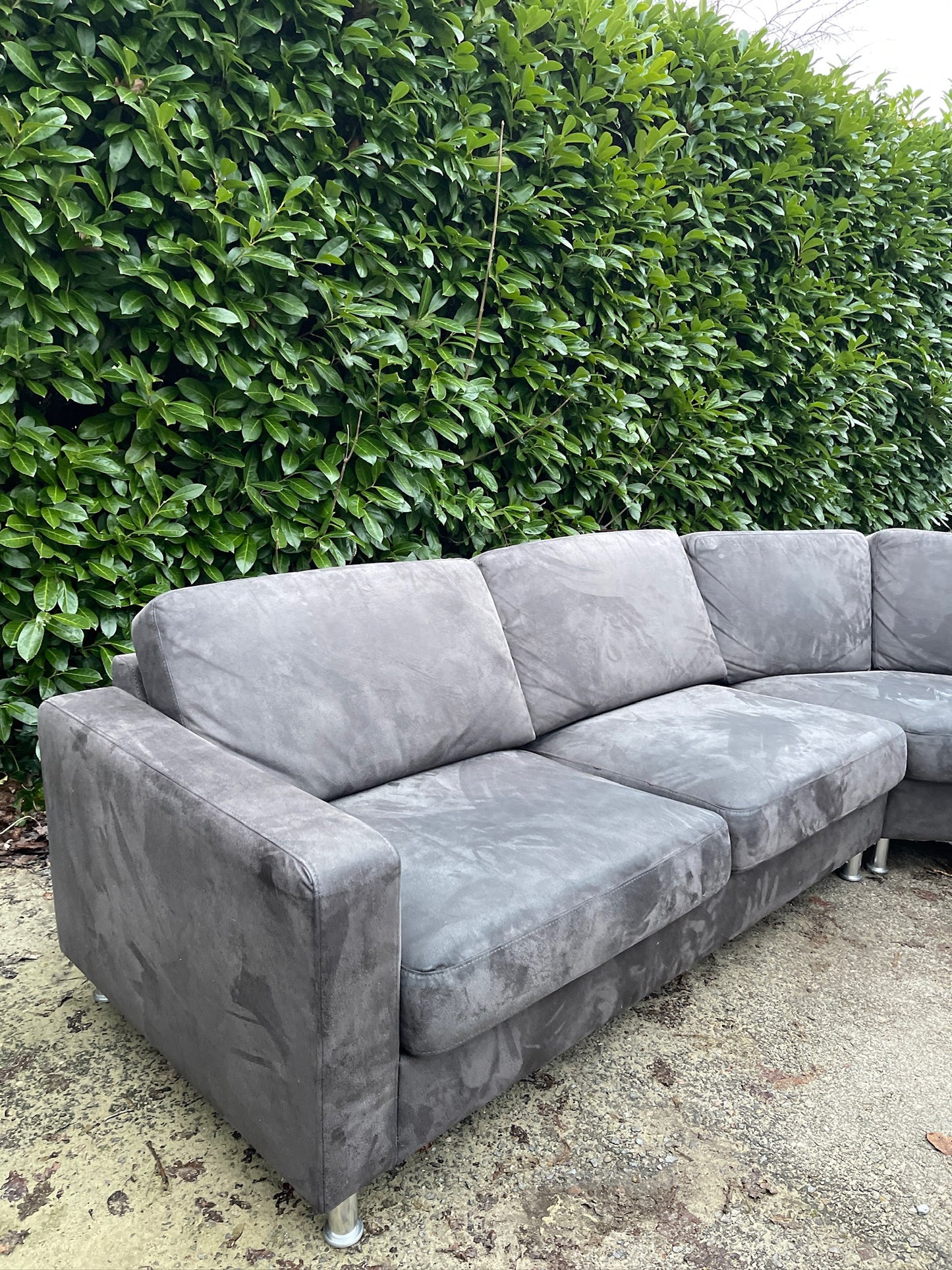 GRATIS LEVERING HEEL BENELUX + DACH Mooie Grote Antraciet Hoekbank