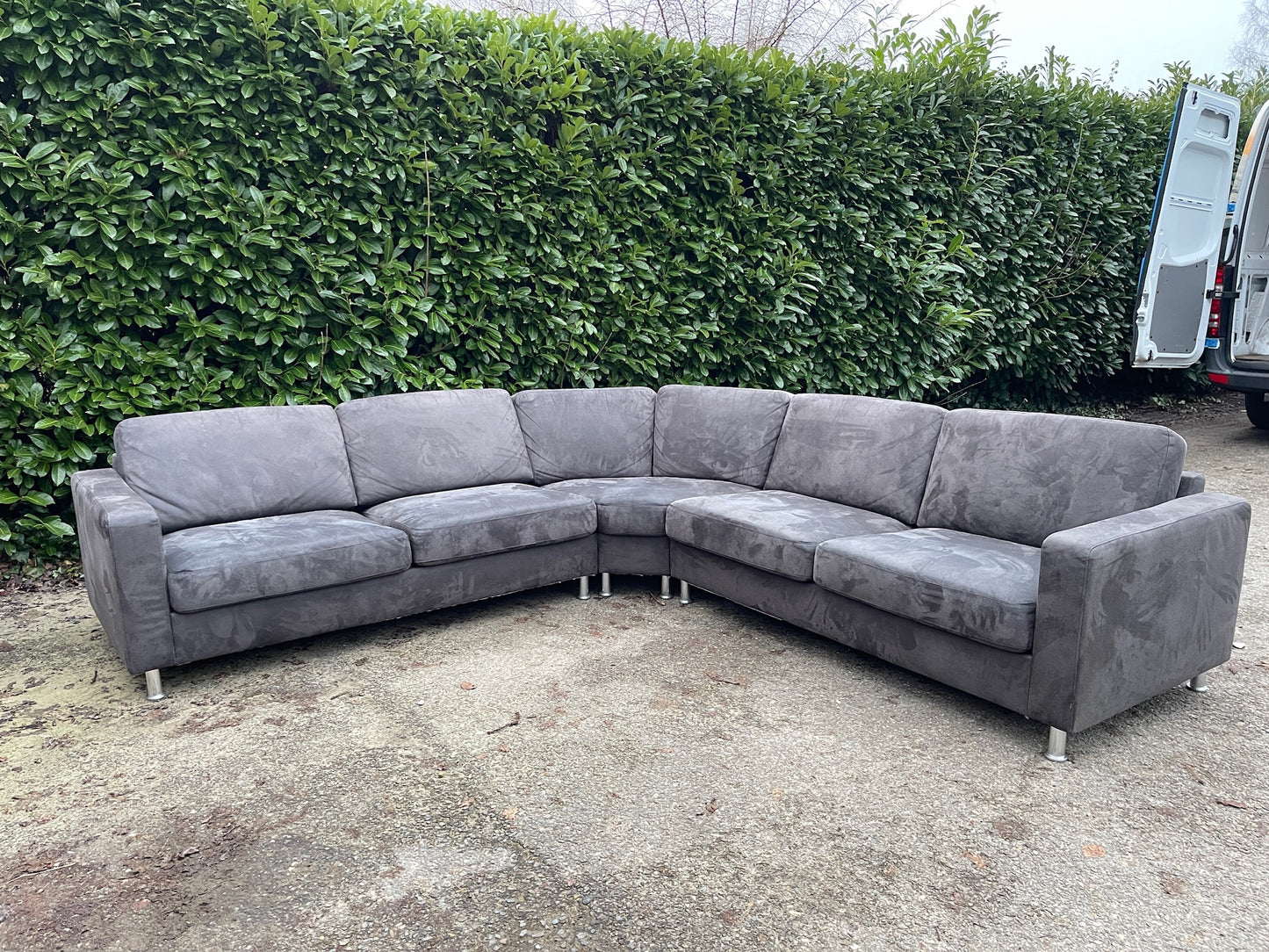 GRATIS LEVERING HEEL BENELUX + DACH Mooie Grote Antraciet Hoekbank