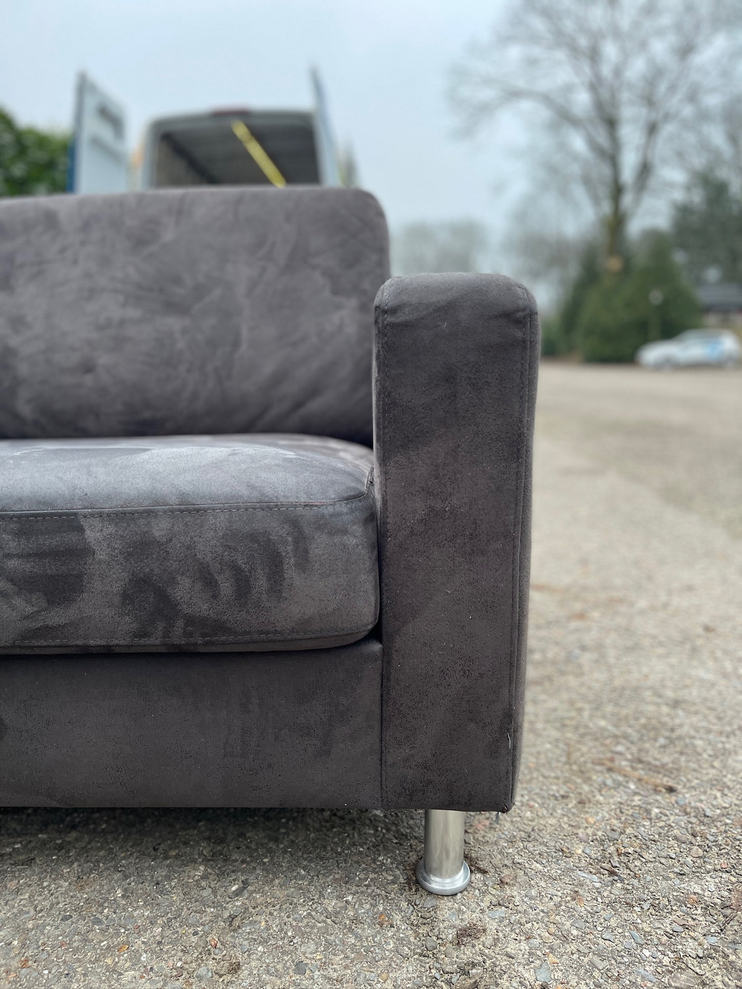 GRATIS LEVERING HEEL BENELUX + DACH Mooie Grote Antraciet Hoekbank