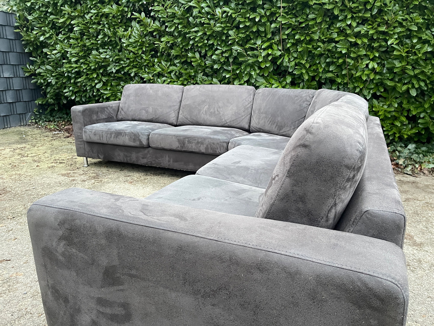 GRATIS LEVERING HEEL BENELUX + DACH Mooie Grote Antraciet Hoekbank