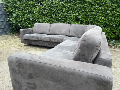 GRATIS LEVERING HEEL BENELUX + DACH Mooie Grote Antraciet Hoekbank