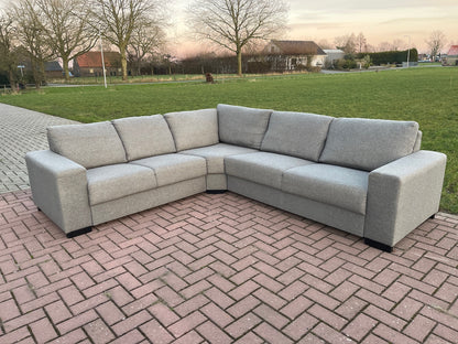 GRATIS LEVERING HEEL BENELUX + DACH Mooie Grijs Stoffen Hoekbank