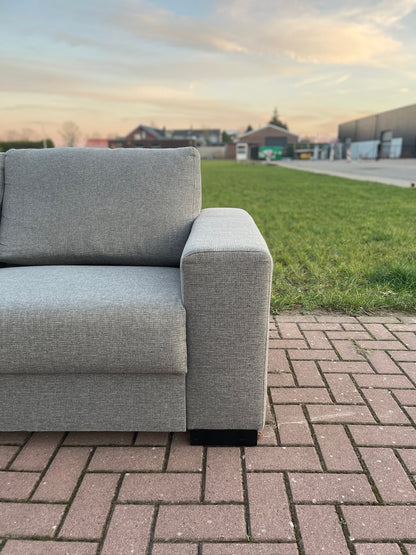 GRATIS LEVERING HEEL BENELUX + DACH Mooie Grijs Stoffen Hoekbank