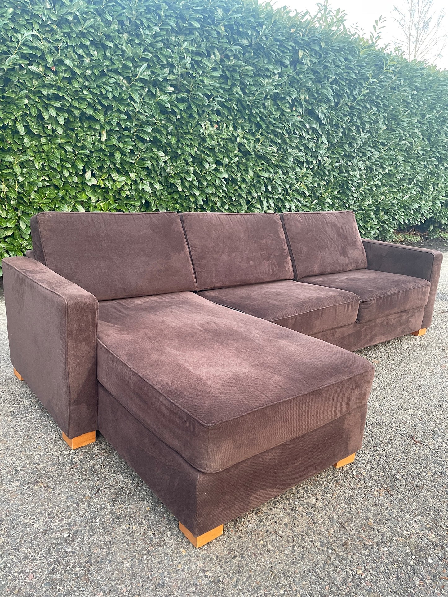 GRATIS LEVERING HEEL BENELUX + DACH Bruin Montel Stoffen Hoekbank