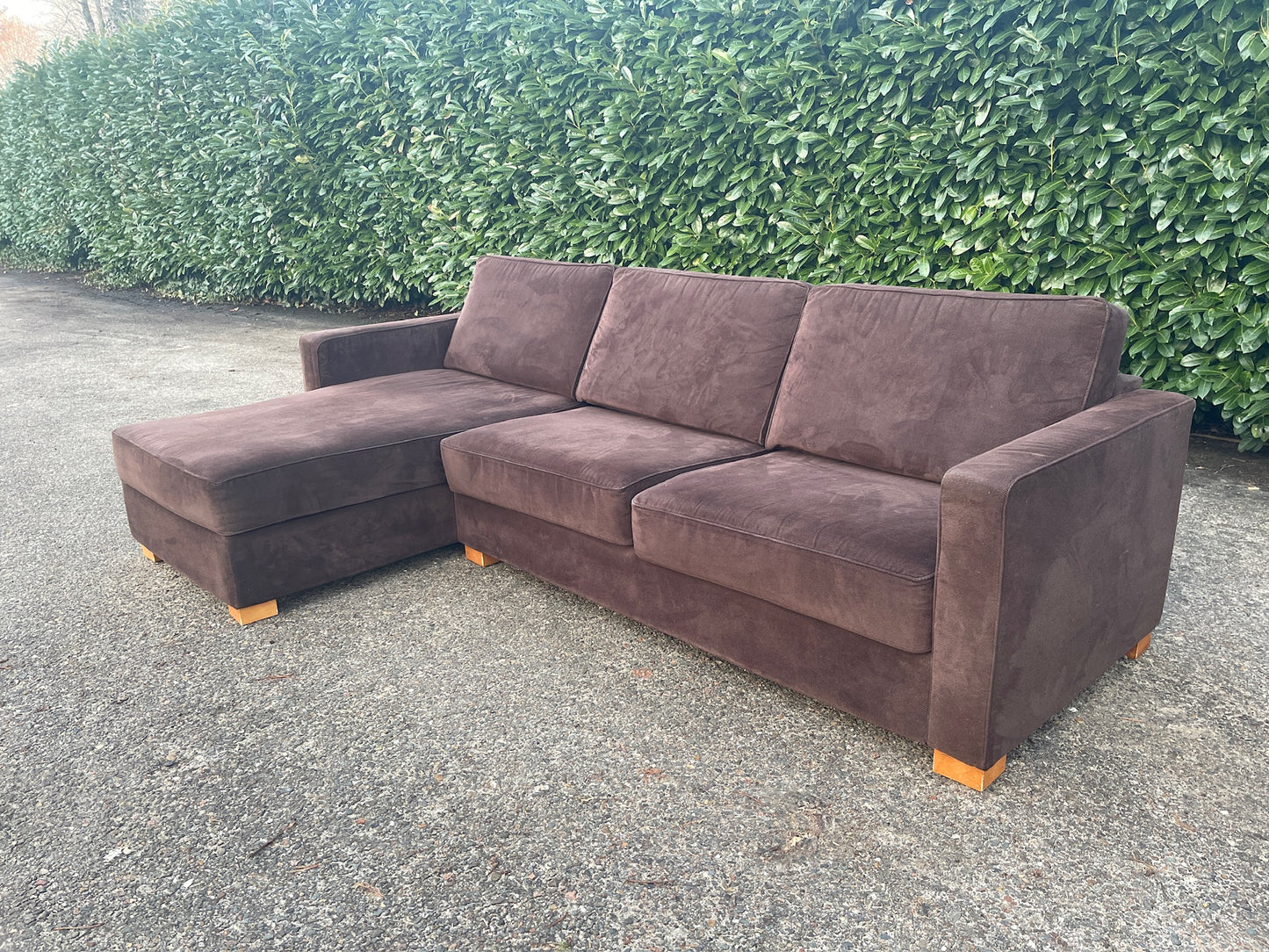 GRATIS LEVERING HEEL BENELUX + DACH Bruin Montel Stoffen Hoekbank