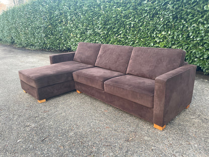 GRATIS LEVERING HEEL BENELUX + DACH Bruin Montel Stoffen Hoekbank