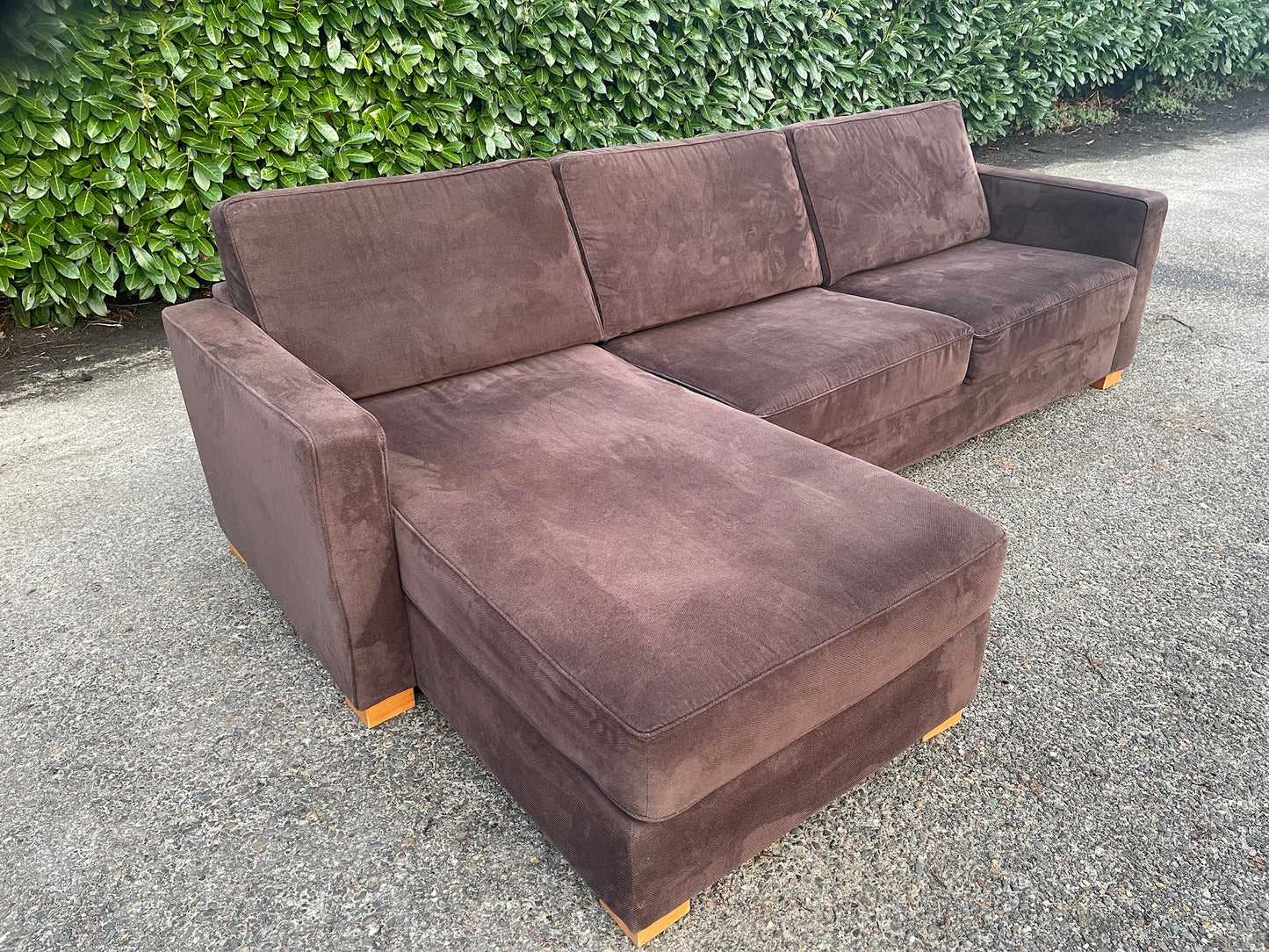 GRATIS LEVERING HEEL BENELUX + DACH Bruin Montel Stoffen Hoekbank