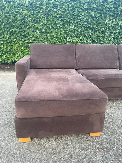 GRATIS LEVERING HEEL BENELUX + DACH Bruin Montel Stoffen Hoekbank