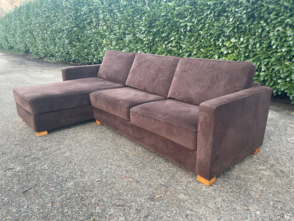 GRATIS LEVERING HEEL BENELUX + DACH Bruin Montel Stoffen Hoekbank