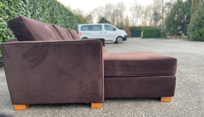 GRATIS LEVERING HEEL BENELUX + DACH Bruin Montel Stoffen Hoekbank