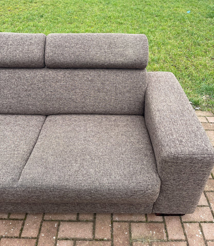 GRATIS LEVERING HEEL BENELUX + DACH Grote Stoffen Bruin 4 -zits Bankstel + Hocker