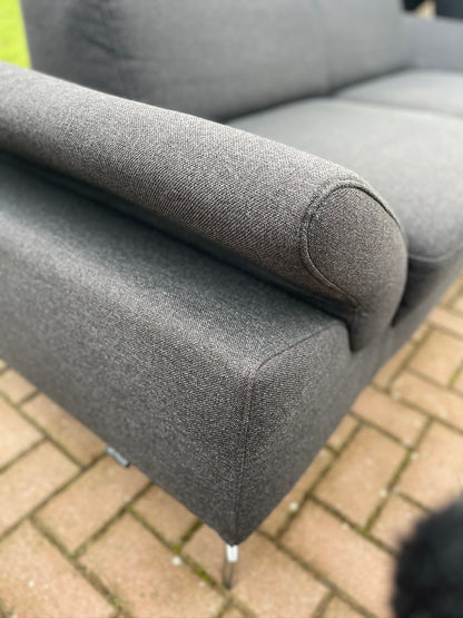 GRATIS LEVERING HEEL BENELUX + DACH Montel 3-zits Antraciet Bankstel + Hocker