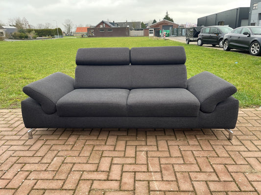 GRATIS LEVERING HEEL BENELUX + DACH Montel 3-zits Antraciet Bankstel + Hocker