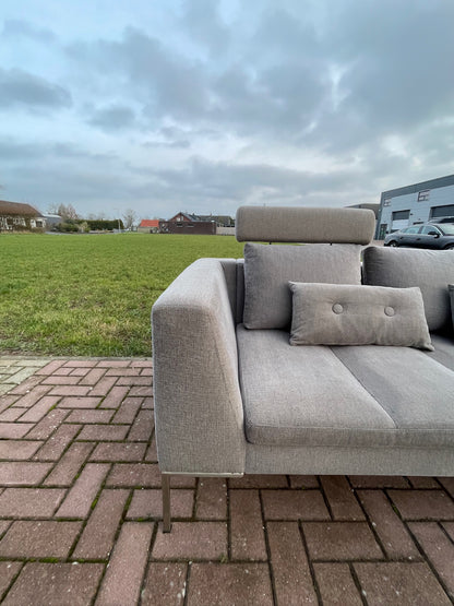 GRATIS LEVERING HEEL BENELUX + DACH Montel Grijs Stoffen Hoekbank