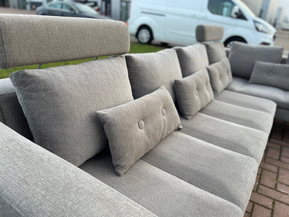 GRATIS LEVERING HEEL BENELUX + DACH Montel Grijs Stoffen Hoekbank