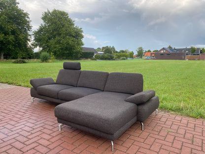 GRATIS LEVERING HEEL BENELUX + DACH Henders & Hazel Donkerbruine Stoffen Hoekbank