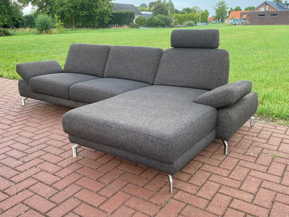 GRATIS LEVERING HEEL BENELUX + DACH Henders & Hazel Donkerbruine Stoffen Hoekbank