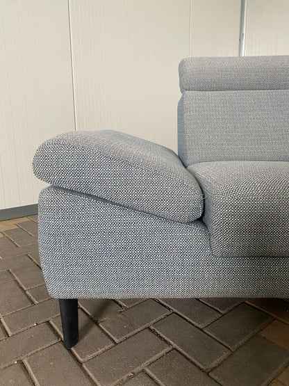 GRATIS LEVERING HEEL BENELUX + DACH Montel Grijze 3-zitsbank met Verstelbare Hoofdsteun