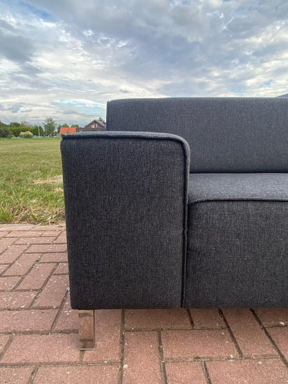 GRATIS LEVERING HEEL BENELUX + DACH Montel Donkergrijs Stoffen Hoekbank