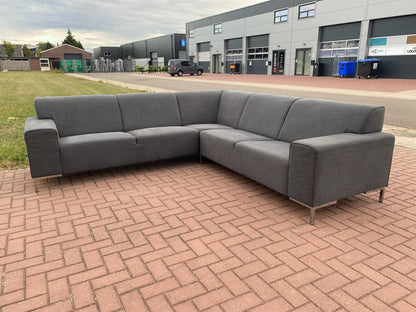 GRATIS LEVERING HEEL BENELUX + DACH Mooie Grijze Stoffen Hoekbank