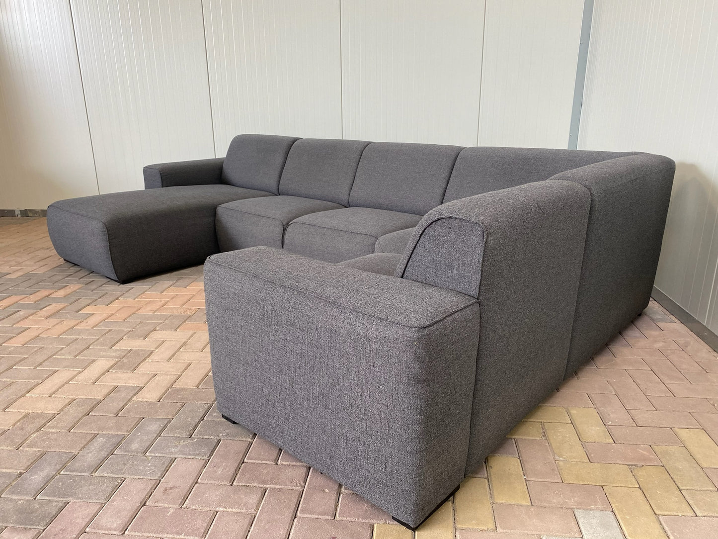 GRATIS LEVERING HEEL BENELUX + DACH Grote Stoffen Grijs U Bankstel