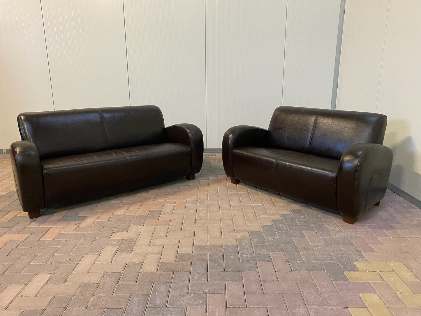 GRATIS LEVERING HEEL BENELUX + DACH Bruin Echt Leer Bankstel 3+2,5 Zits