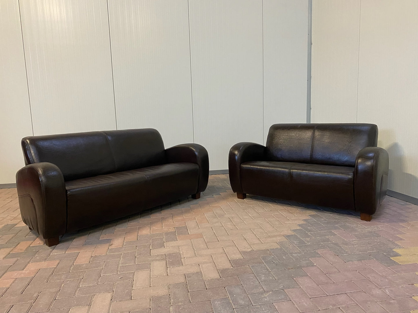 GRATIS LEVERING HEEL BENELUX + DACH Bruin Echt Leer Bankstel 3+2,5 Zits