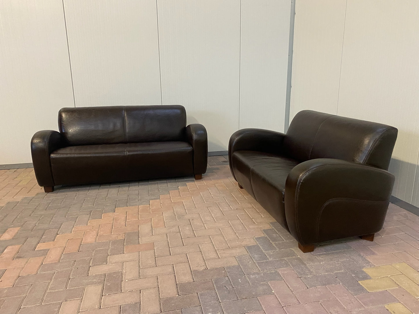 GRATIS LEVERING HEEL BENELUX + DACH Bruin Echt Leer Bankstel 3+2,5 Zits