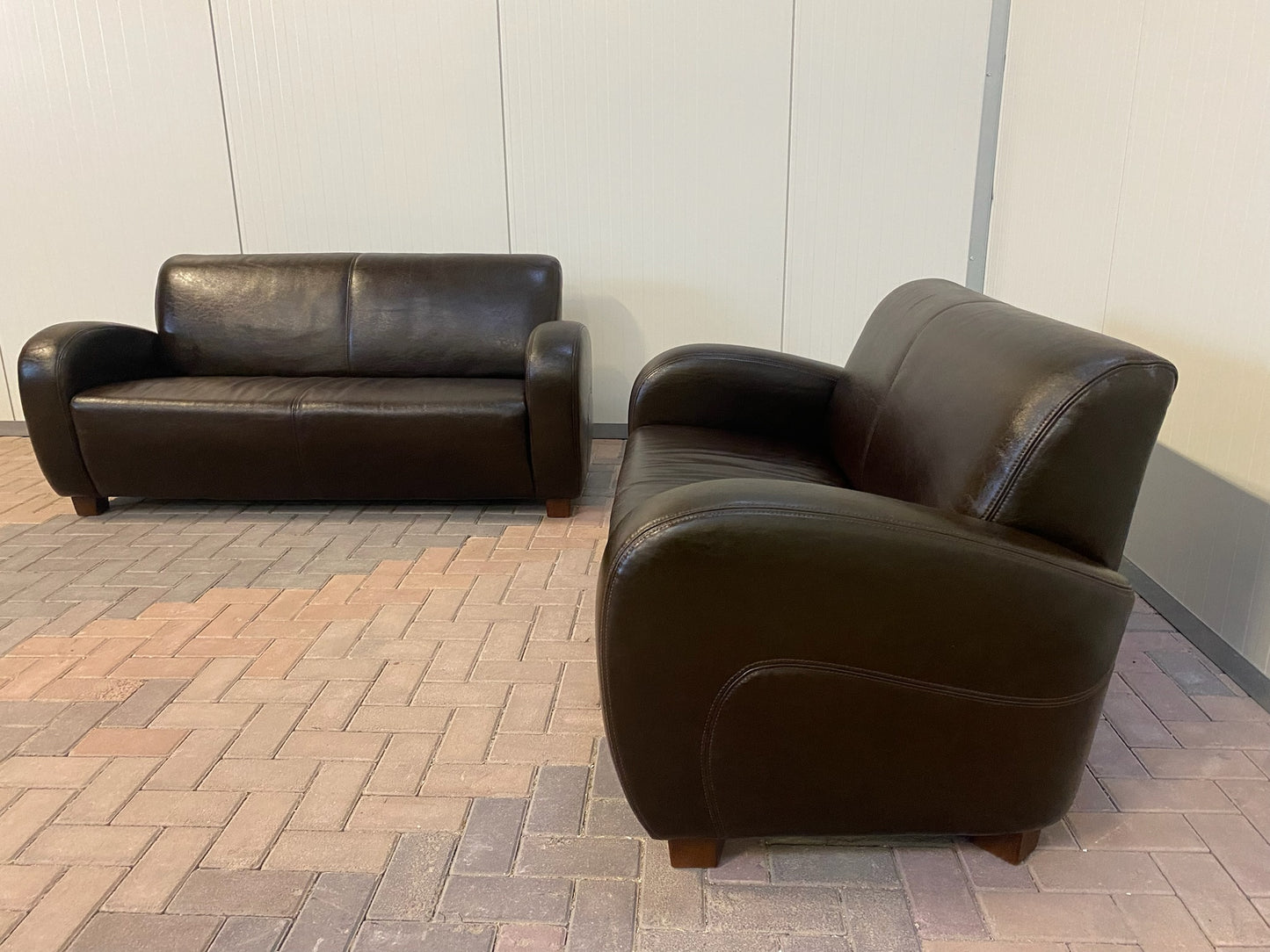 GRATIS LEVERING HEEL BENELUX + DACH Bruin Echt Leer Bankstel 3+2,5 Zits