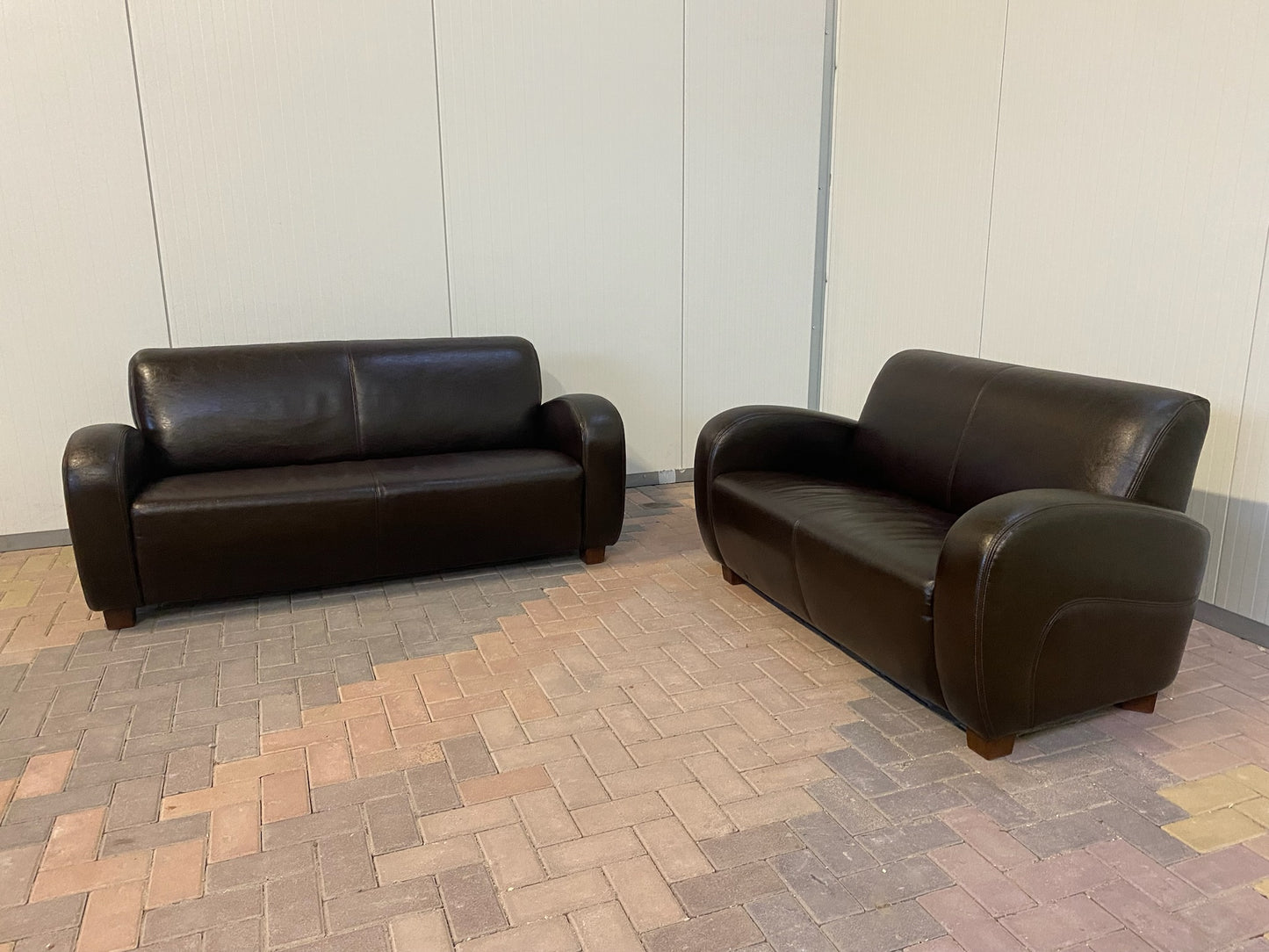 GRATIS LEVERING HEEL BENELUX + DACH Bruin Echt Leer Bankstel 3+2,5 Zits