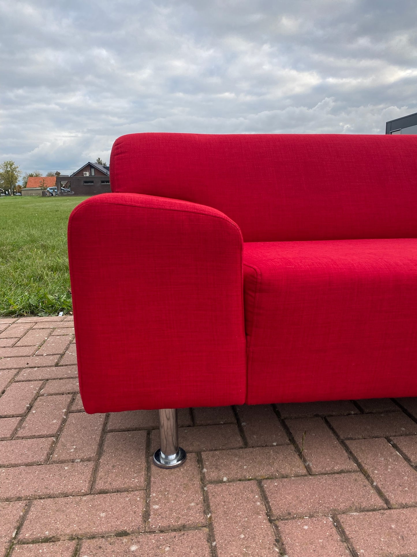 GRATIS LEVERING HEEL BENELUX + DACH Rode Stoffen Hoekbank