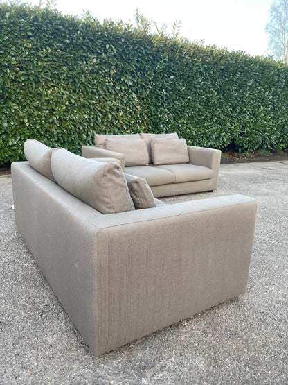 GRATIS LEVERING HEEL BENELUX + DACH Taupe VIP Seats 2x 2,5-zits Stoffen Bankstel