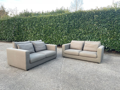 GRATIS LEVERING HEEL BENELUX + DACH Taupe VIP Seats 2x 2,5-zits Stoffen Bankstel
