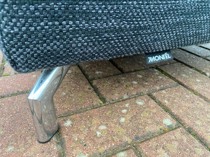 GRATIS LEVERING HEEL BENELUX + DACH Montel Grjs Stoffen Hoekbank + Hocker