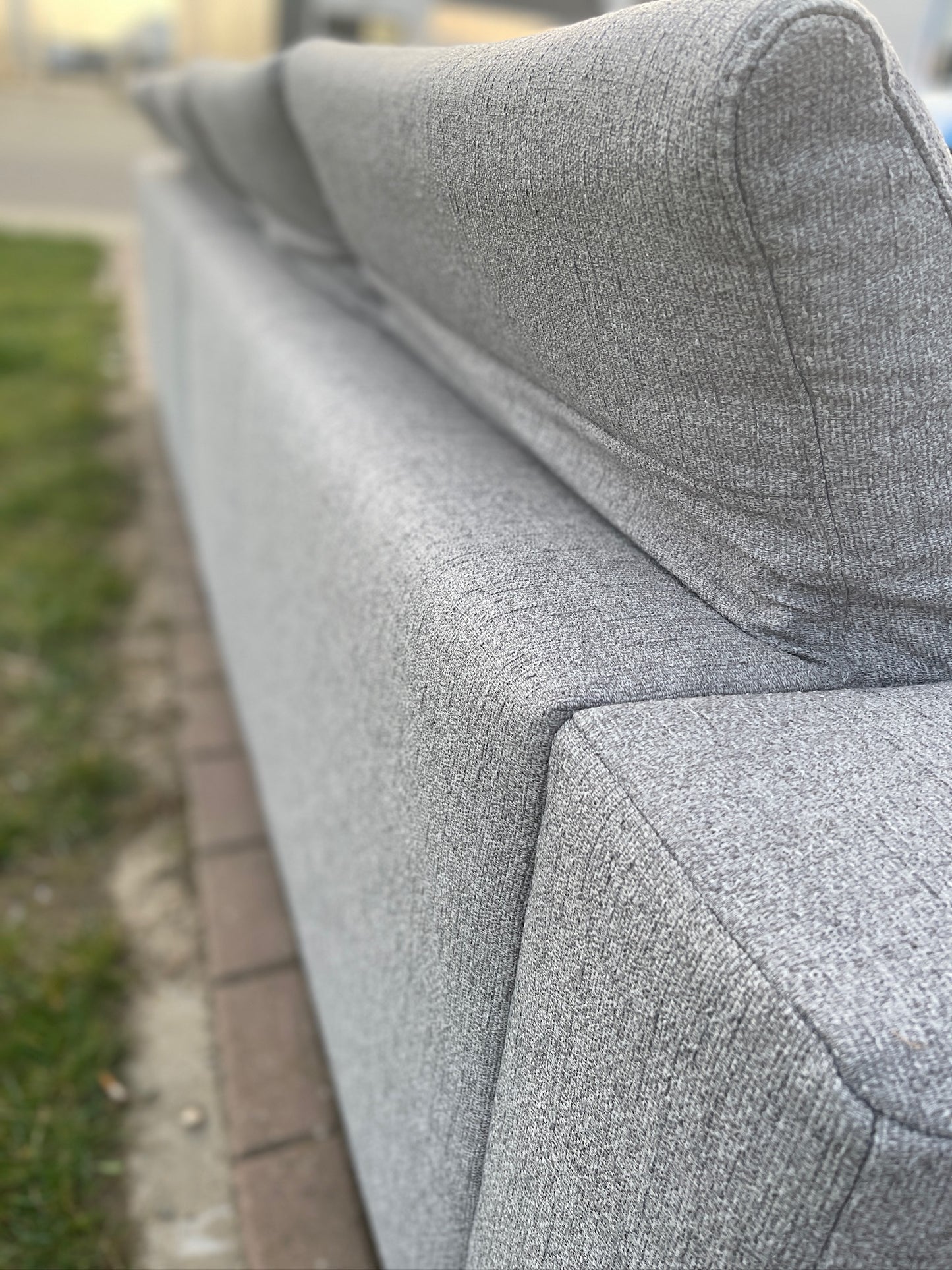 GRATIS LEVERING HEEL BENELUX + DACH Montel Grijs 4-zits Stoffen Bankstel