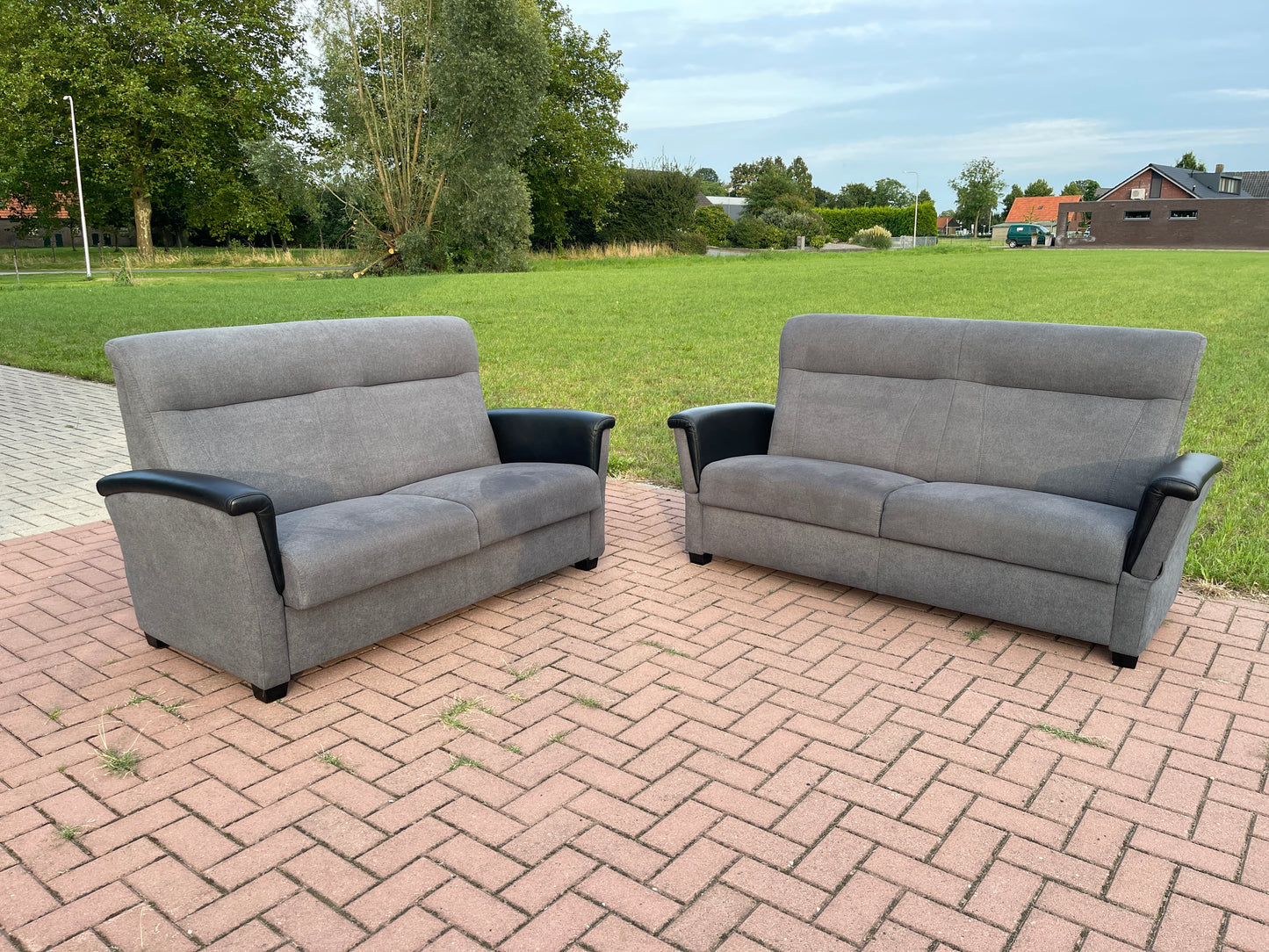 GRATIS LEVERING HEEL BENELUX + DACH 3 + 2,5 Zits Antraciet Verstelbare Bankstel