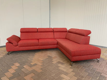 GRATIS LEVERING HEEL BENELUX + DACH Mooi Rode Stoffen Hoekbank