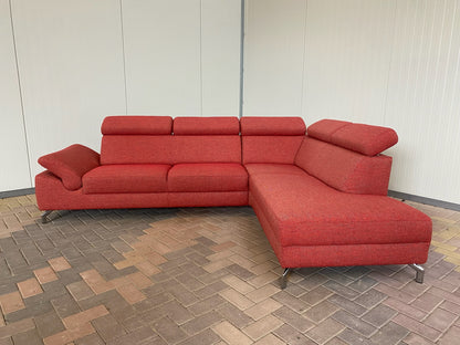 GRATIS LEVERING HEEL BENELUX + DACH Mooi Rode Stoffen Hoekbank