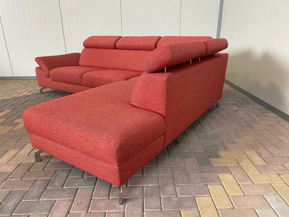 GRATIS LEVERING HEEL BENELUX + DACH Mooi Rode Stoffen Hoekbank