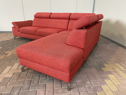 GRATIS LEVERING HEEL BENELUX + DACH Mooi Rode Stoffen Hoekbank