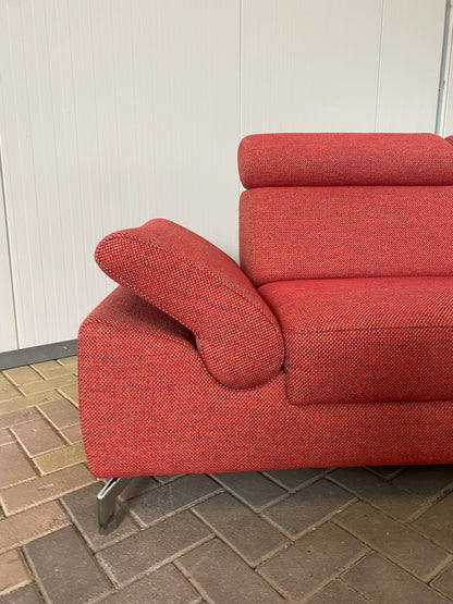 GRATIS LEVERING HEEL BENELUX + DACH Mooi Rode Stoffen Hoekbank