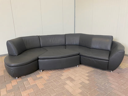 GRATIS LEVERING HEEL BENELUX + DACH Hummel Design Grijs Leer Hoekbank