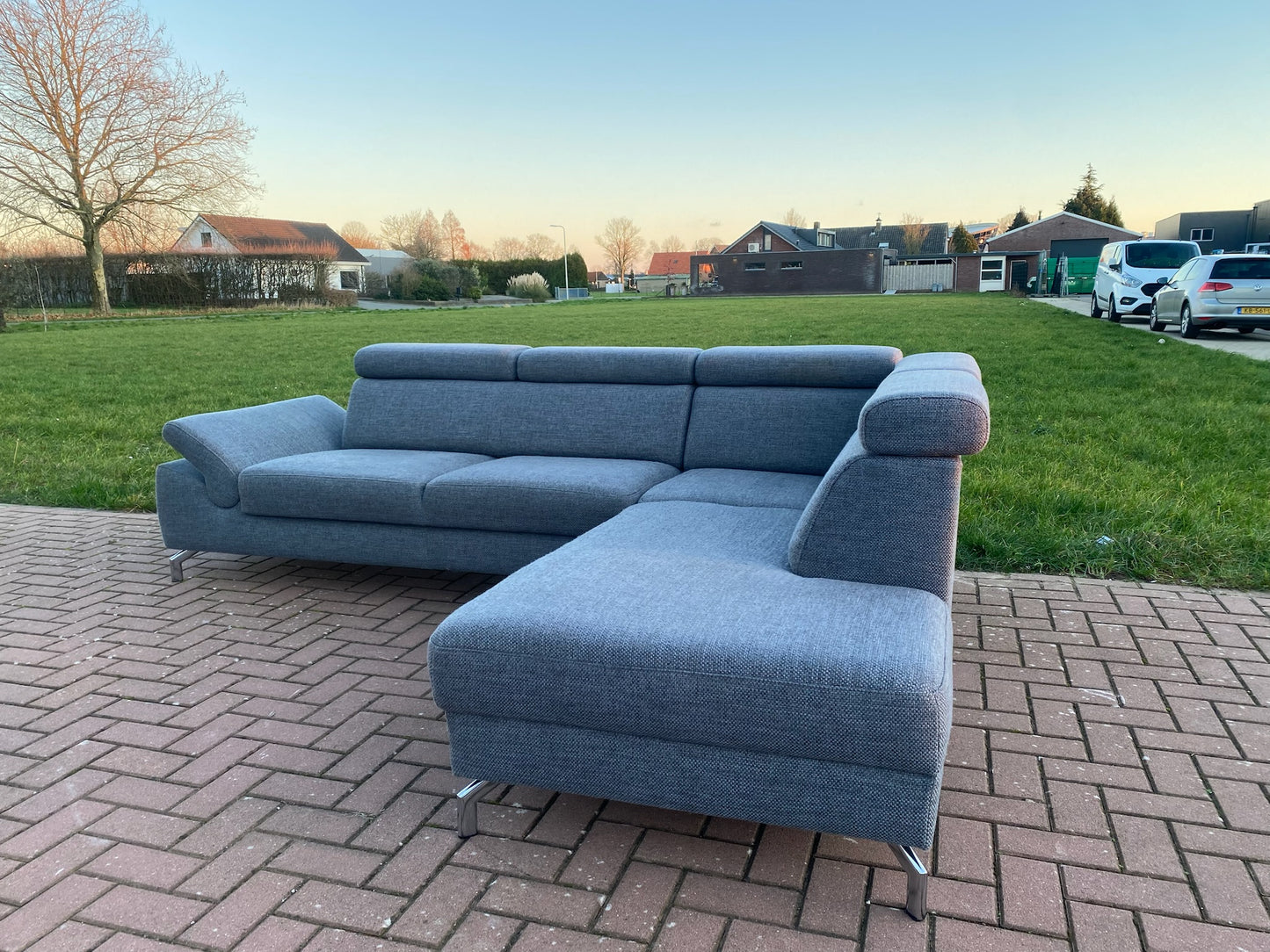 GRATIS LEVERING HEEL BENELUX + DACH Montel Grijze Hoekbank