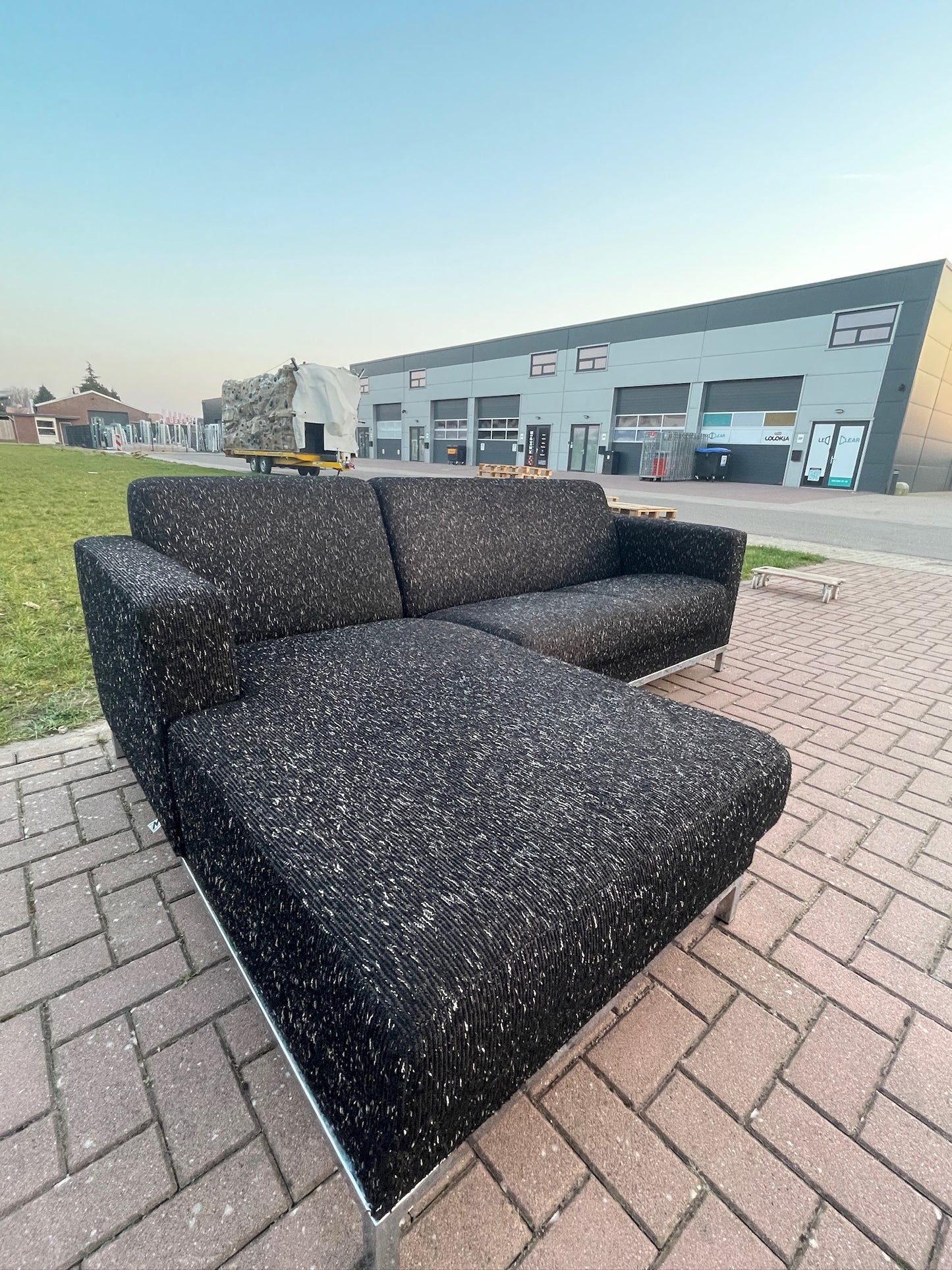 GRATIS LEVERING HEEL BENELUX + DACH Mooi Montel Stoffen Hoekbank