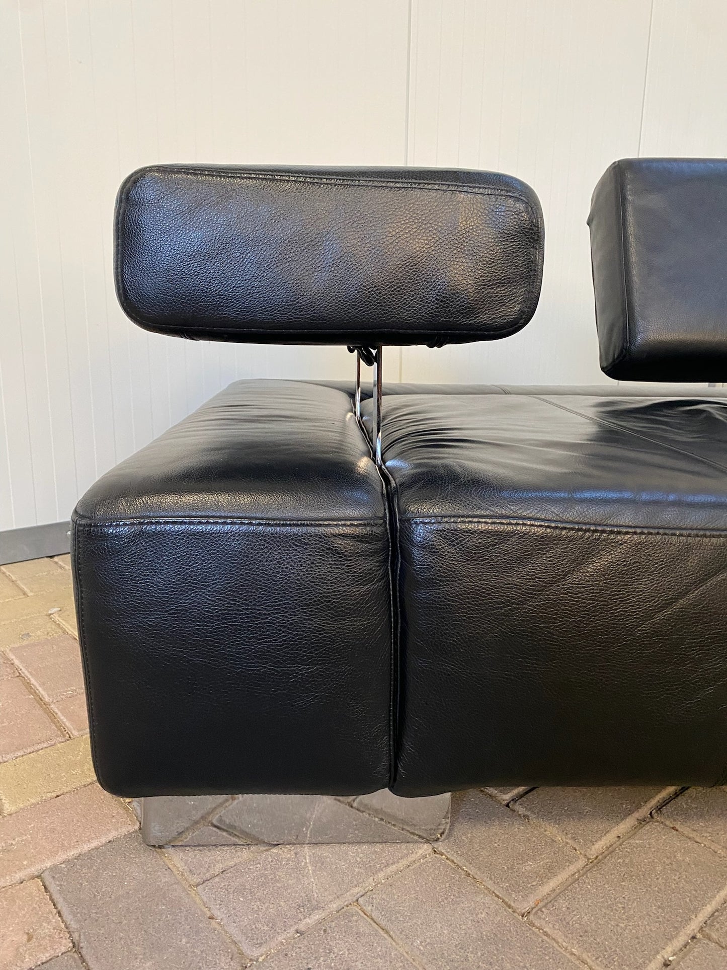 Bruhl Zwarte Leren Hoekbank – Verstelbaar Comfort – Ruime Lounge – Gratis Levering NL & BE